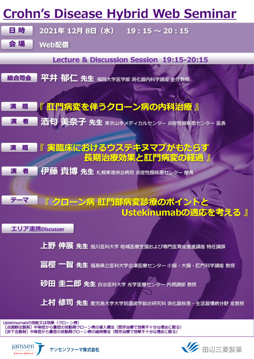 肛門病変を伴うクローン病の内科治療／実臨床におけるウステキヌマブがもたらす長期治療効果と肛門病変の経過／クローン病